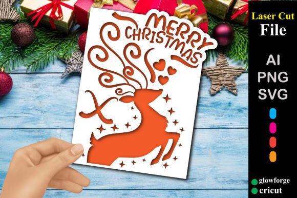 3D SVG Review: Christmas Papercut Card with Reindeer