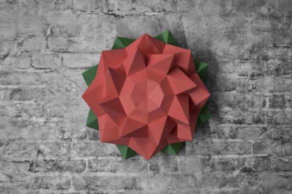 Abstract Flower Paper Sculpture: 3D SVG Objects