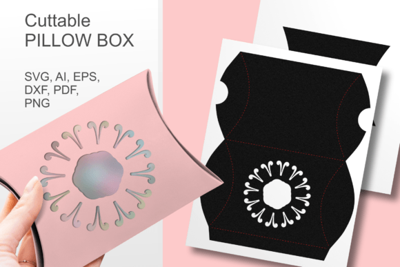 Flourish Window Pillow Gift Box SVG: 3D SVG for Editorial
