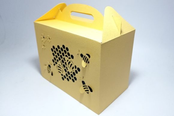 Honeycomb and Bees Gable Box: 3D SVG for Seasons