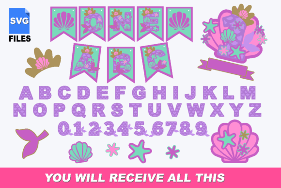 Mermaid Alphabet Banner: 3D SVG Shapes Review