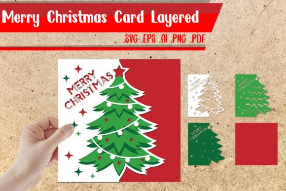 Merry Christmas Card 3D SVG for Local Business Branding