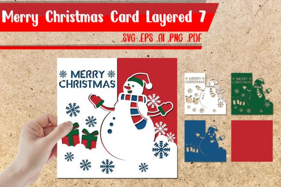 Merry Christmas Card Layered 7 SVG Review