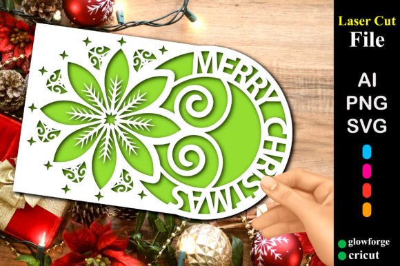 Merry Christmas Round Papercut Card: 3D SVG Review