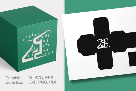 Number 21 Cube Gift Box Template: 3D SVG Review