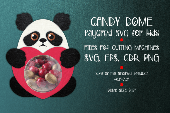 Panda Candy Dome 3D SVG Shapes for Editorial Design