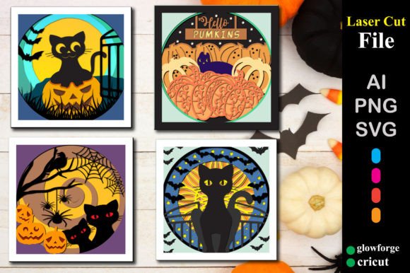 Pumpkins Halloween 3D SVG for Shadow Boxes
