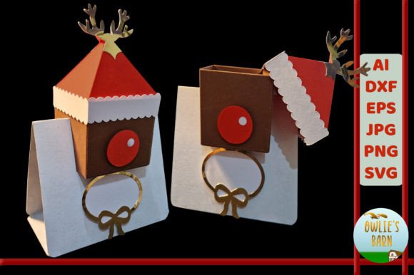 Rudolph Box 3D SVG: Shapes for Festive Design