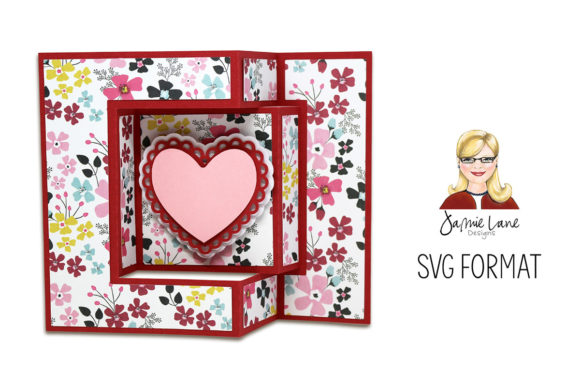 Scallop Heart Fancy Fold Card: 3D SVG Shapes Review