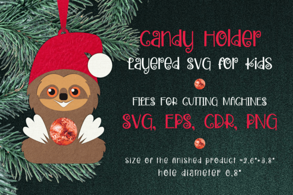 Sloth Christmas Ornament Candy Holder 3D SVG Review