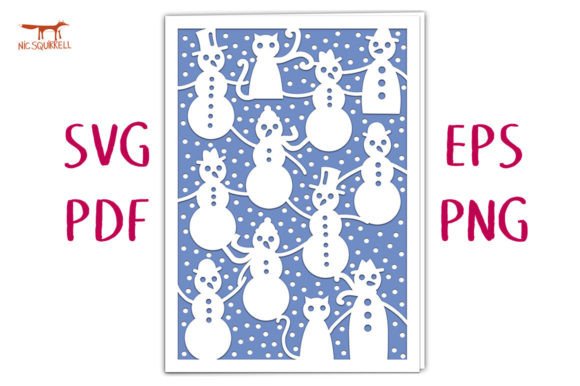 Snowman Winter Holidays Card SVG Cut: 3D Christmas Branding