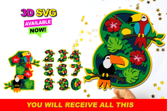 Toucan Numbers: 3D SVG Shapes for Crafting