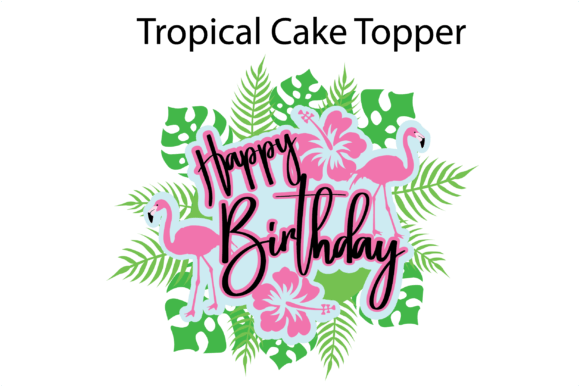 Tropical Flamingo 3D SVG Shapes for Birthday Branding