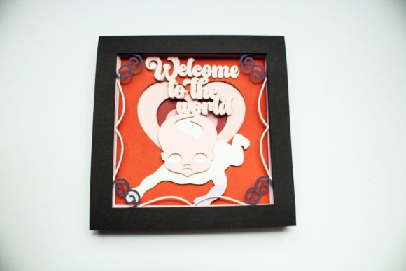 Welcome to the World Shadow Box: 3D SVG Baby Asset